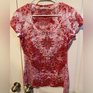 Maurices Red White T-shirt with Jewels.  Would be great for the holidays!! Sz M